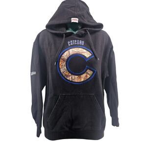 Stitches Chicago Cubs Black & Camo Logo Hoodie Hooded Sweatshirt Women's M 3322
